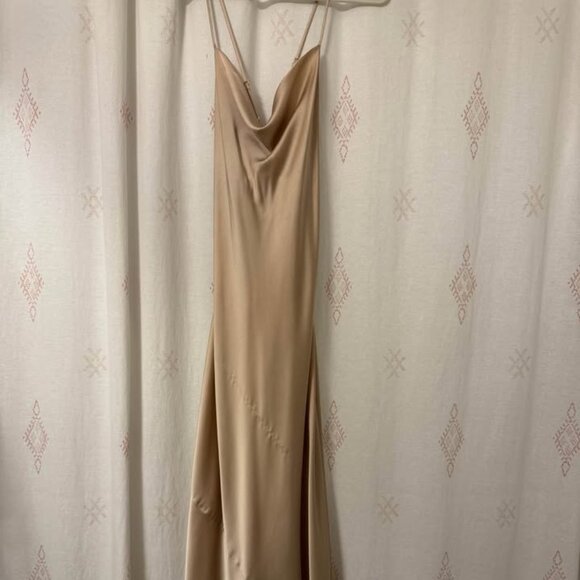 Show Me Your Mumu Satin Slip Dress - Champagne Colored - Picture 1 of 3